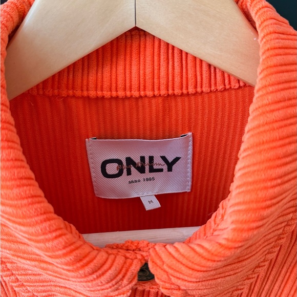 Only Bright Orange Ribbed Shirt - Picture 2 of 3